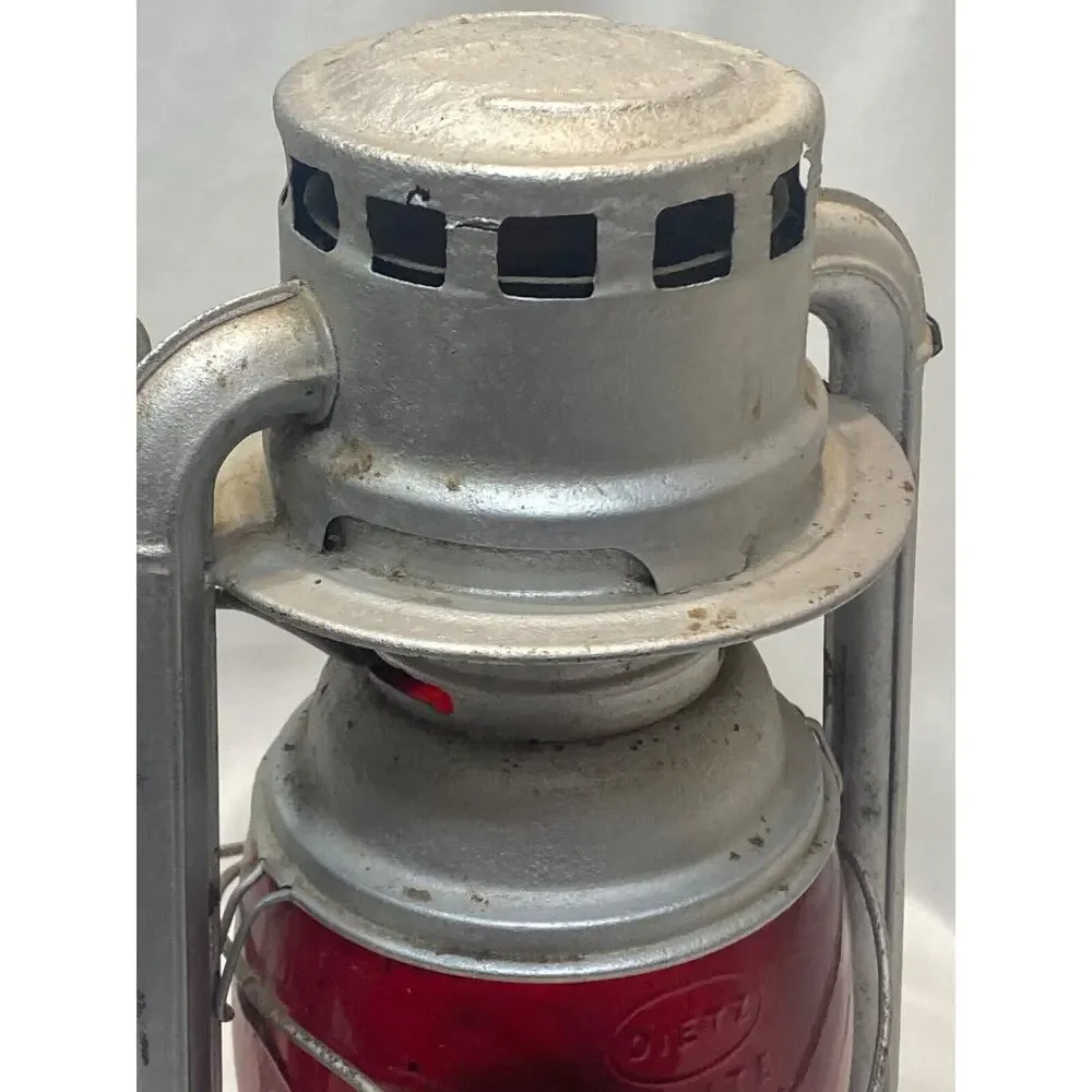 C.T. Ham Tubular Lantern Brass 1800s Red Globe